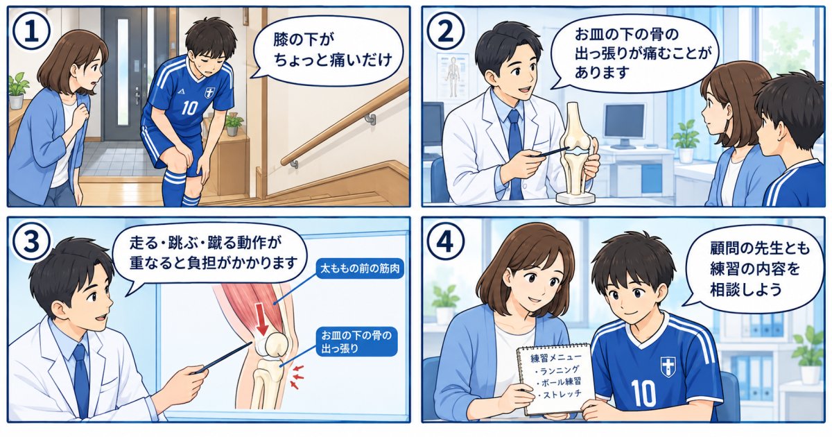 大会前の中学生、膝のお皿の下が痛い？親が知るオスグッドと部活の調整