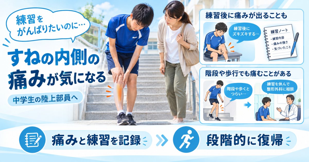 中学生のすねの内側が痛い…シンスプリント？練習は続けていい？